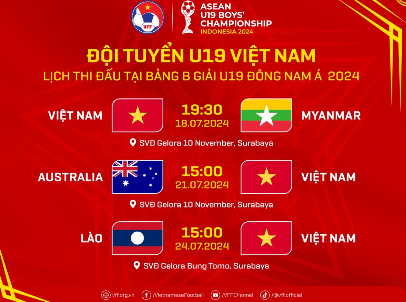 Lịch thi đấu của U19 Việt Nam