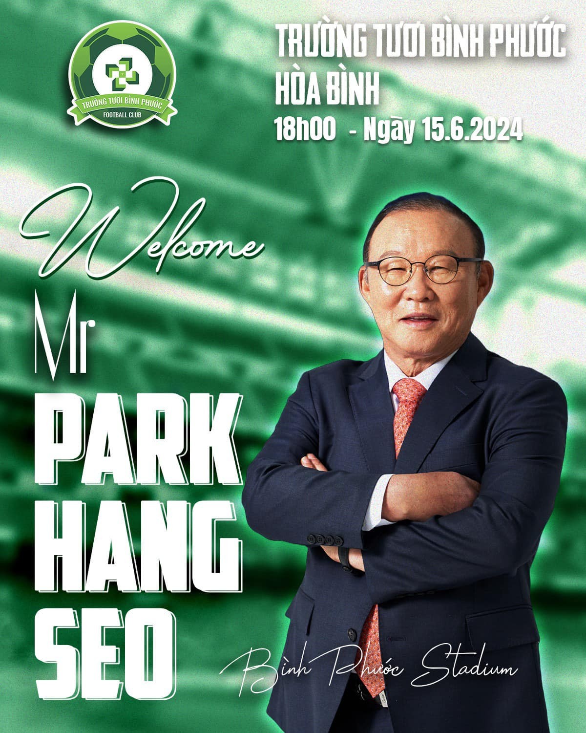 HLV Park Hang Seo tới dự khán trận đấu của CLB Bình Phước